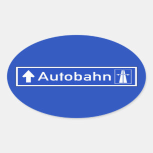 Sticker Ovale Autoroute, poteau de signalisation, Allemagne