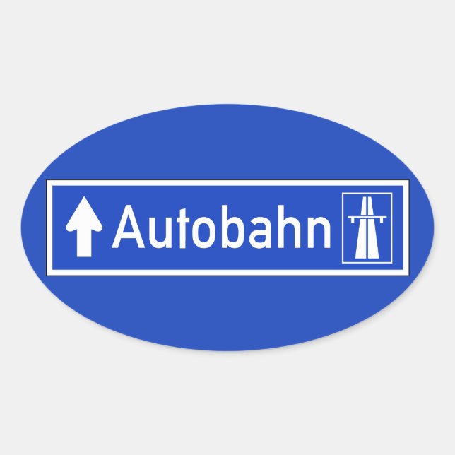 Sticker Ovale Autoroute, Traffic Sign, Germany (Devant)