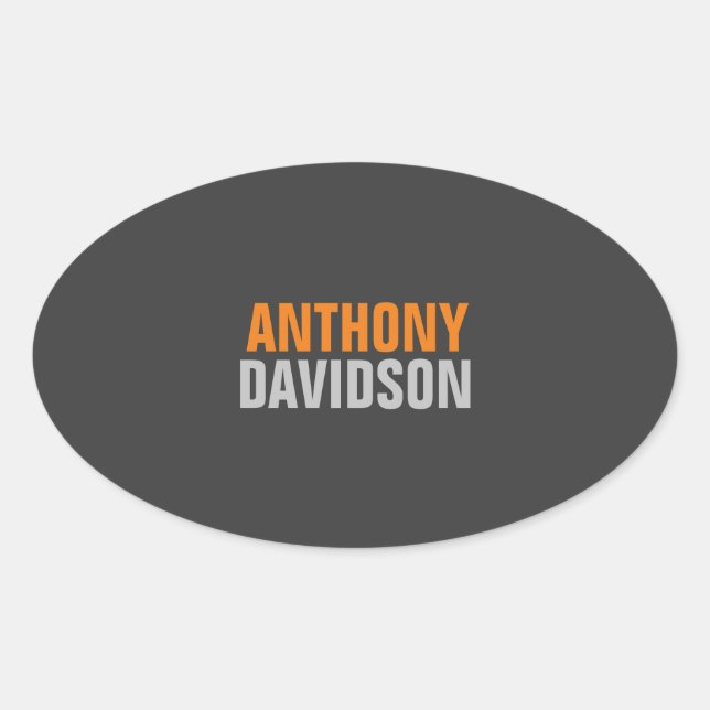 Sticker Ovale Autre Parfait Cute Grey Orange Gras Texte (Devant)