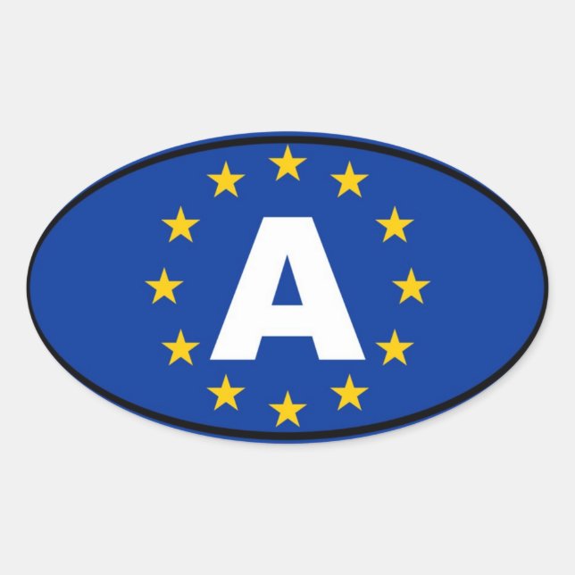 Sticker Ovale Autriche - A - Europe (Devant)