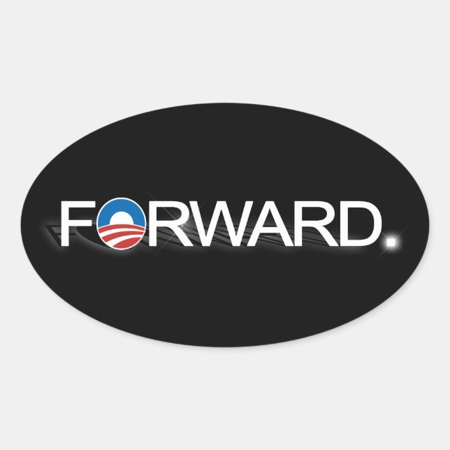 Sticker Ovale Avancer pour Obama 2012 (Devant)