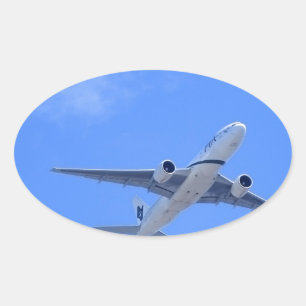 Sticker Ovale Avion commercial