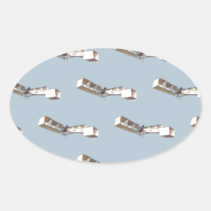Sticker Ovale Avion Santos-Dumont 14 Bis