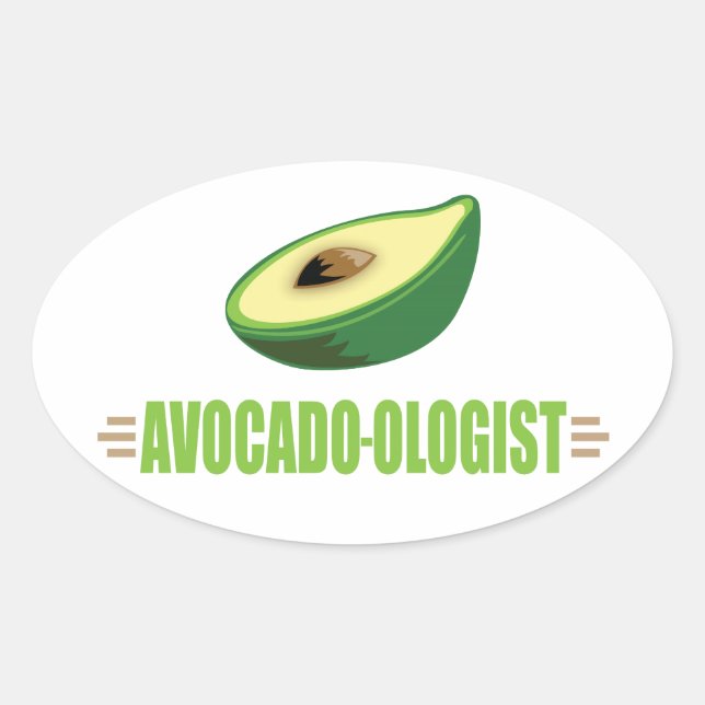 Sticker Ovale Avocat drôle (Devant)