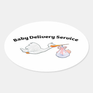 Sticker Ovale Baby Delivery Service ! Funny Midwife