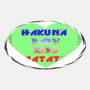 Sticker Ovale Baby Luminous Hearts Hakuna Matata Baby Design