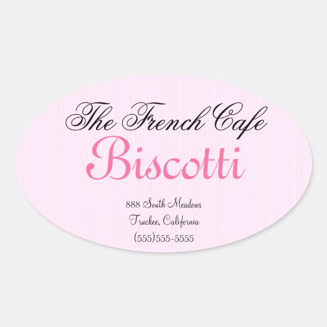 Sticker Ovale Bac Étiquette-rose à biscuit fait maison (Devant)