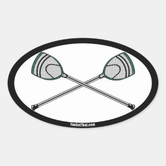 Sticker Ovale Baguette de gardien de but de crosse verte