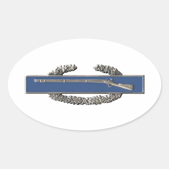 Sticker Ovale Baguette d'insigne de combat (Devant)