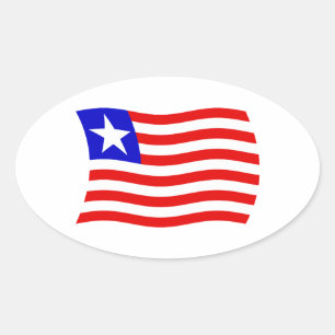 Sticker Ovale Baguette du drapeau libérien