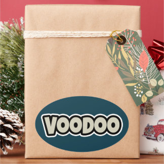 Sticker Ovale Baguette en vinyle Voodoo Petite 4" x 4"