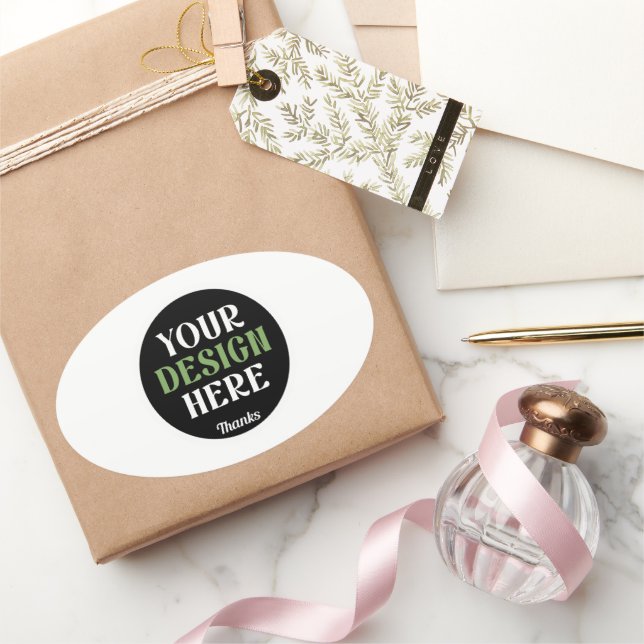 Sticker Ovale baiser personnalisé, unique, élégant et minimalist (Cadeaux)