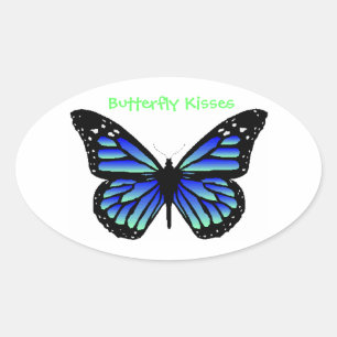 Sticker Ovale Baisers à papillon