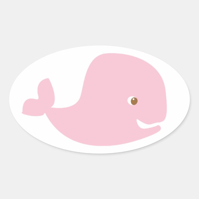 Sticker Ovale Baleine noire - C'est une fille (Devant)