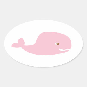 Sticker Ovale Baleine noire - C'est une fille