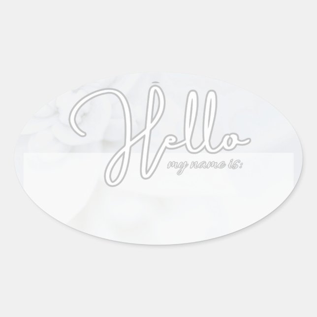 Sticker Ovale Balise de nom du mariage (Devant)