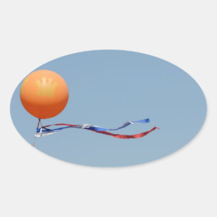 Sticker Ovale Ballon du jour Koninginnedag Queens
