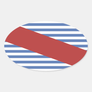 Sticker Ovale Bandera del Département de Canelones - Uruguay Ov