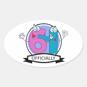 Sticker Ovale Bannière officielle 64 du Birthday