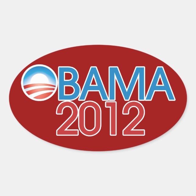 Sticker Ovale Barack Obama 2012 (Devant)