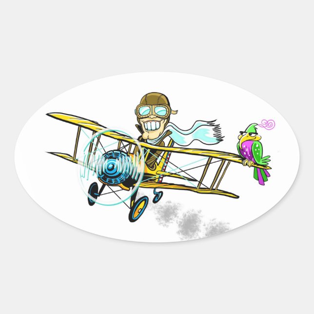 Sticker Ovale Barnstormer Bob et Bird (Devant)
