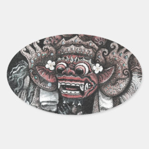 Sticker Ovale Barong et Rangda Bali
