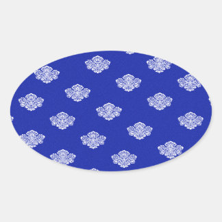 Sticker Ovale baroque, royal, bleu, ornements, motif, texture