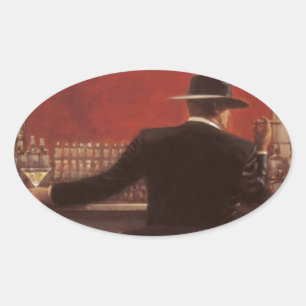 Sticker Ovale Barre de cigare de lynch brent