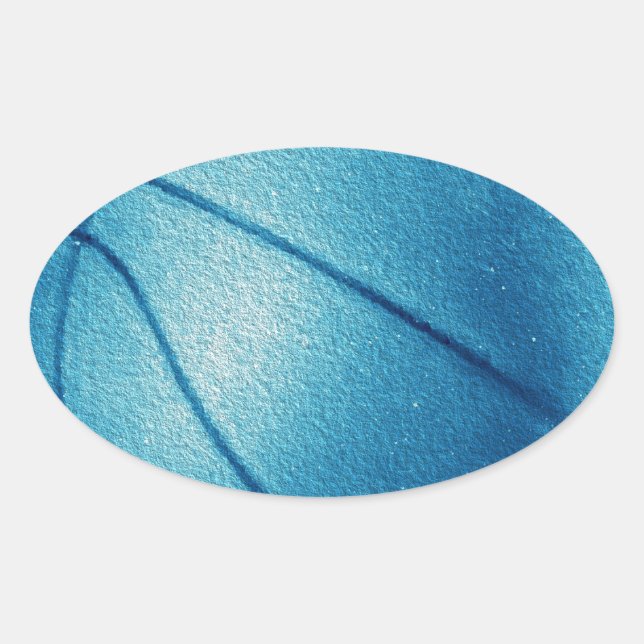 Sticker Ovale Basket-ball Blue Pop Art (Devant)
