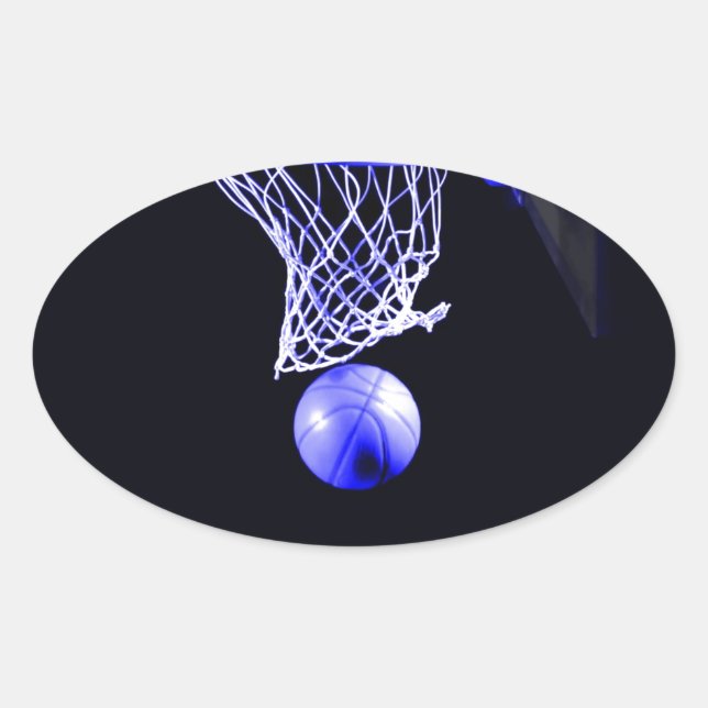 Sticker Ovale Basket bleu (Devant)