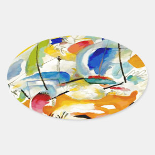 Sticker Ovale Bataille maritime de Kandinsky 1913