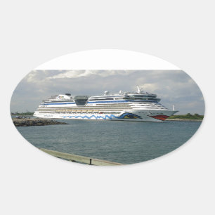 Sticker Ovale Bateau de sourire