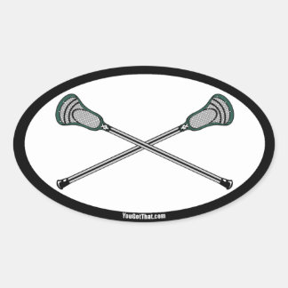 Sticker Ovale Bâtons de crosse verts