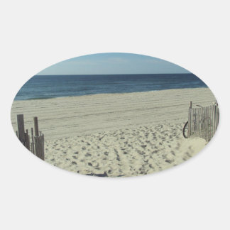 Sticker Ovale Beauté de plage