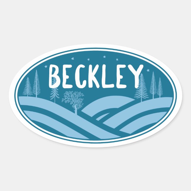 Sticker Ovale Beckley West Virginia Extérieur (Devant)