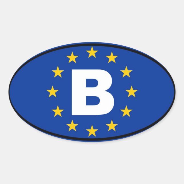 Sticker Ovale Belgique - B - Union européenne (Devant)