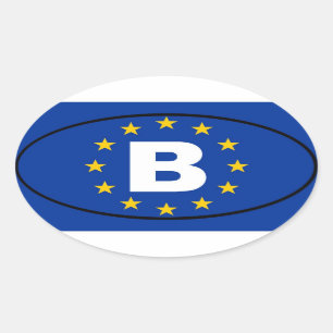 Sticker Ovale Belgique - B - Union européenne