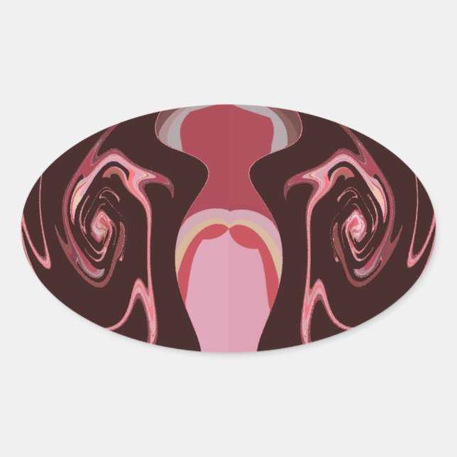 Sticker Ovale Belle Motif Maroon Africain Design d'impression (Devant)