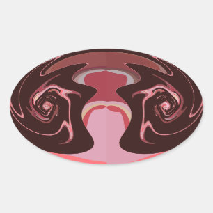 Sticker Ovale Belle Motif Maroon Africain Design d'impression