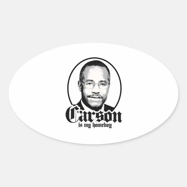 Sticker Ovale Ben Carson est mon Homeboy (Devant)