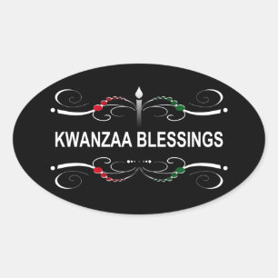 Sticker Ovale bénédiction kwanzaa sophistiquée