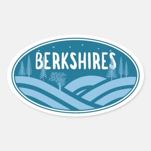 Sticker Ovale Berkshires Massachusetts Extérieurs (Devant)