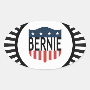 Sticker Ovale BERNIE étoiles et rayures