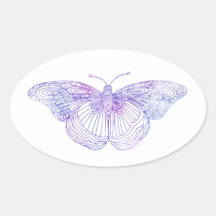 Sticker Ovale Beurre d'aquarelle violet