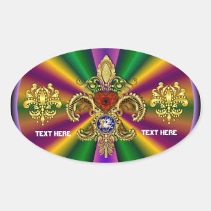 Sticker Ovale Bicentenaire Mardi Gras Voir les touches 50 couleu