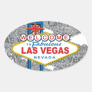 Sticker Ovale Bienvenue à Fabulous Las Vegas