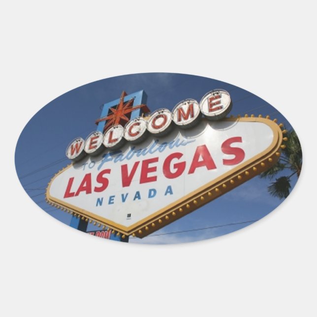 Sticker Ovale Bienvenue À Las Vegas (Devant)