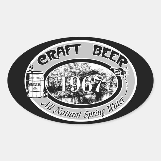 STICKER OVALE BIÈRE À L'ARTISANAT 1967 (Devant)