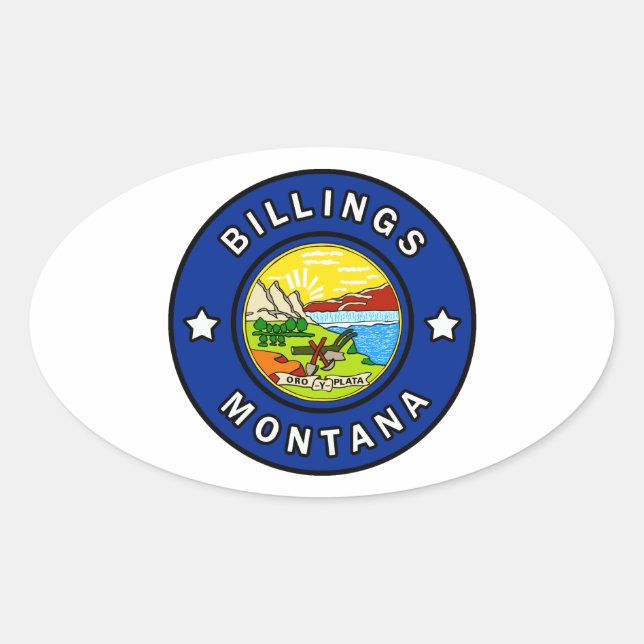 Sticker Ovale Billings Montana (Devant)