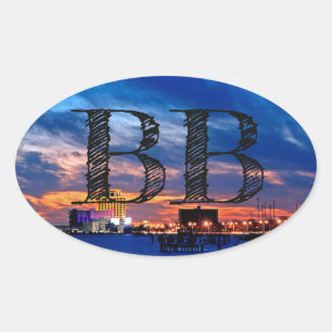 Sticker ovale Biloxi Beach "BB"